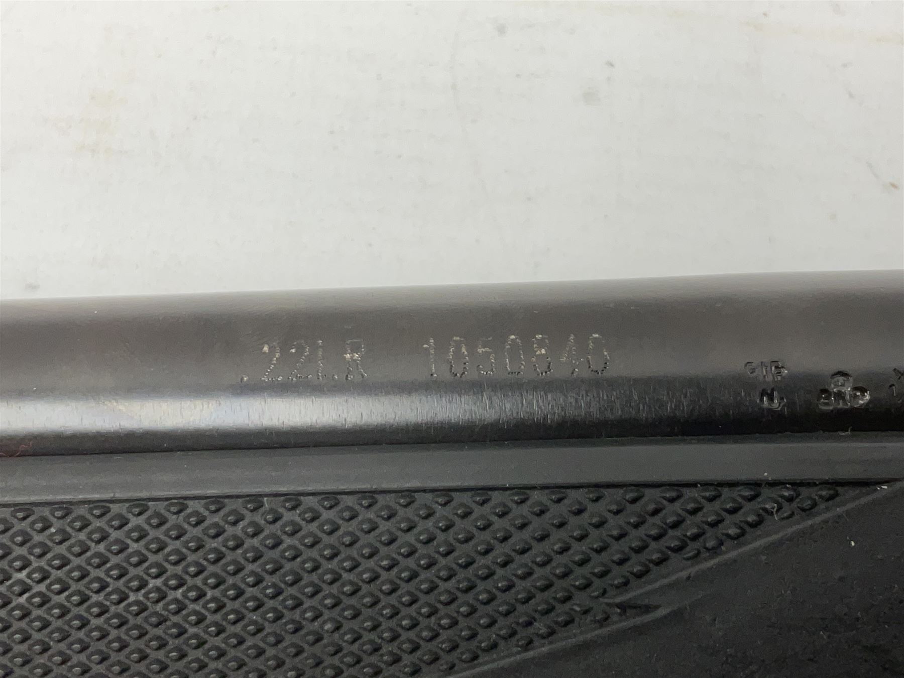 Puma Rifles Hunter bolt-action .22 Long Rifle the 36cm shortened barrel threaded for sound moderator, plastic synthetic stock, serial no.1050840 L83.5cm FIREARMS CERTIFICATE REQUIRED OR RFD