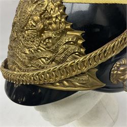 Lancers cap with original 19th century fittings for the 16th Lancers on a modern fibre glass shell with liner