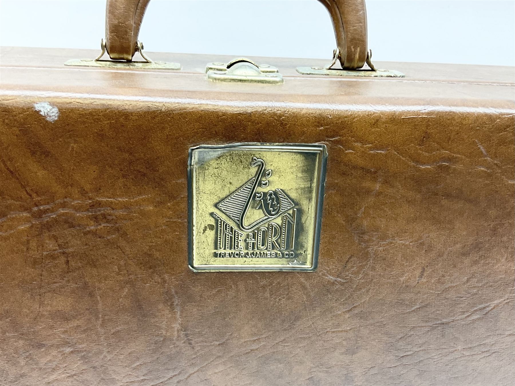 Trevor J. James & Co. 'The Horn' brass alto saxophone, serial no.T04498, H68cm in fitted carrying case