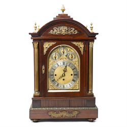 Late 19th century bracket clock with three train movement, Westminster Chimes on eight bel...