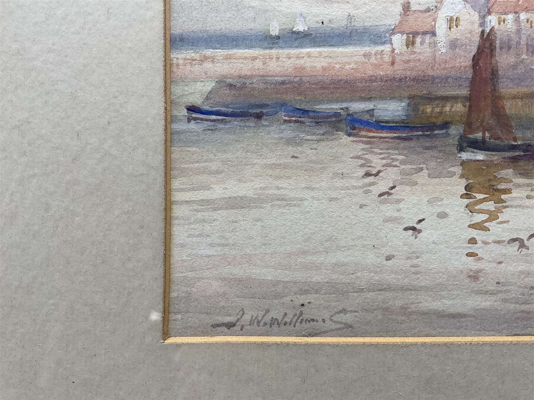 John Wynne Williams (British fl.1900-1920): Whitby Harbour, watercolour heightened with white 16cm x 25cm; Edward Binns (British Early 20th Century): Staithes Harbour, watercolour signed, dated 1907 verso 26cm x 36cm (2)