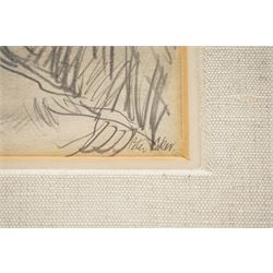 Peter Godfrey Coker RA (British 1926-2004): 'Near Cranham Hill' - Gloucestershire, graphite pencil drawing signed, titled on Thackeray Gallery label verso 26.5cm x 37cm