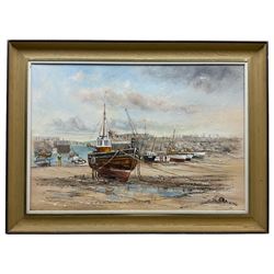 Wyn Appleford (British 1932-2016): Harbour Scene at Low Tide,  oil on canvas signed 44cm x 65cm