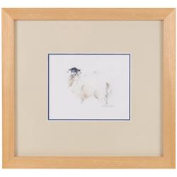 HC Schofield (British 20th Century): Sheep and Ram, two watercolours signed 10cm x 12cm (2)