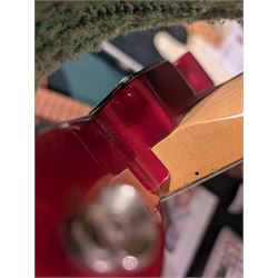 Fender Telecaster electric guitar, serial no. T021384 made in Japan c.1994, with Candy Apple Red body, white scratch plate and maple neck, guitar L98cm