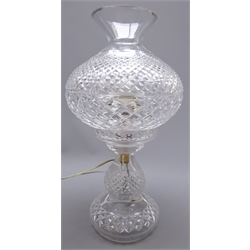  Waterford Crystal 'Alana' table lamp with hobnail cut baluster shade, H36cm   