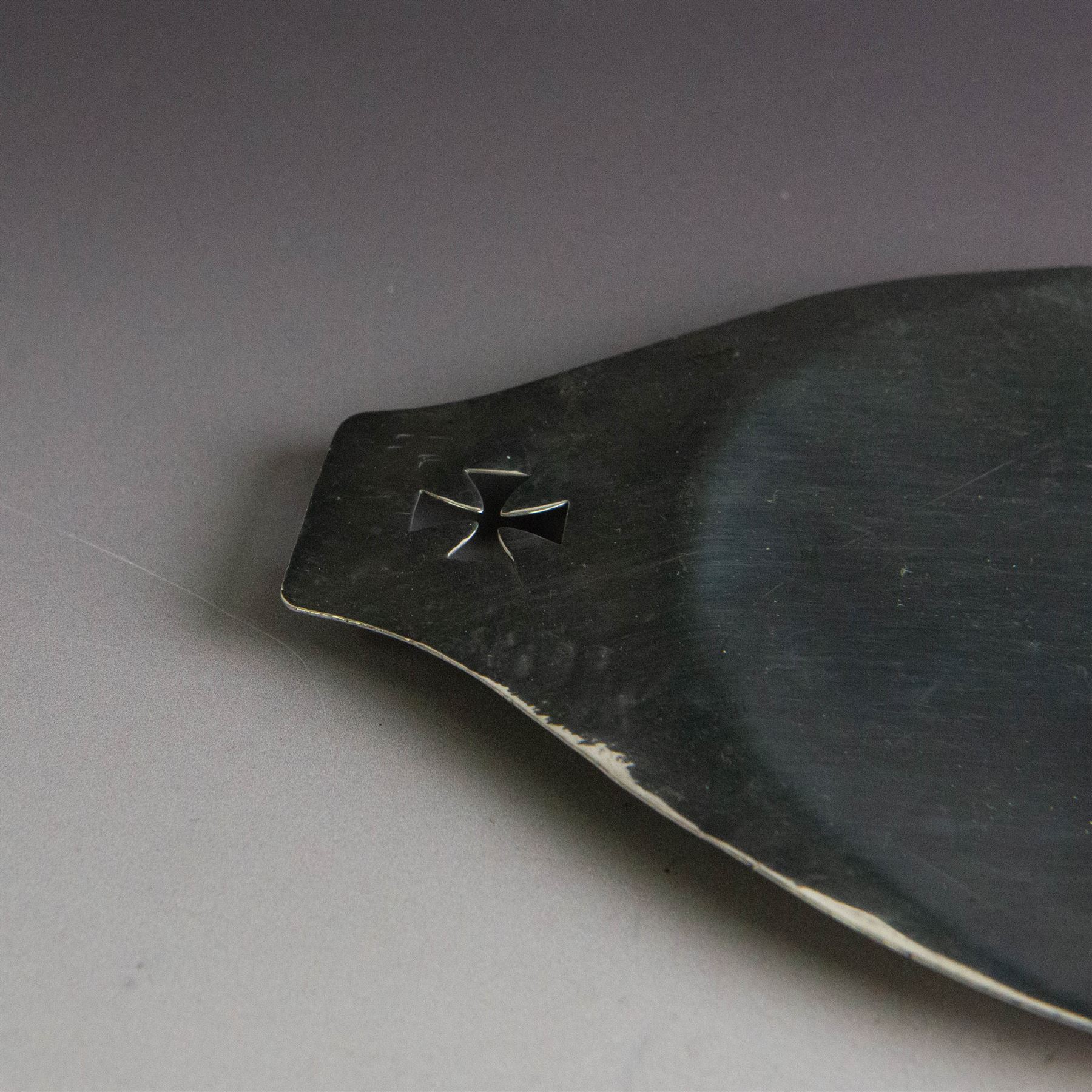 1920s silver paten, of oval form and handles with pierced cross decoration, engraved to underside 'Ex Dono Adae Moss Hill', hallmarked Blunt & Wray Ltd, London 1929, handle to handle W25cm