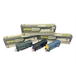 Wrenn '00' gauge - three Class 08 0-6-0 Diesel Shunting locomotives - No.7124 in LMS Black; No.D3464 in BR Blue; and No.D3783 in BR Green; all boxed with instructions (3)