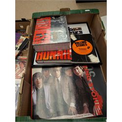 Rolling Stones memorabilia, including posters, CDs, books and tour programme, with a framed Rolling Stones first day cover