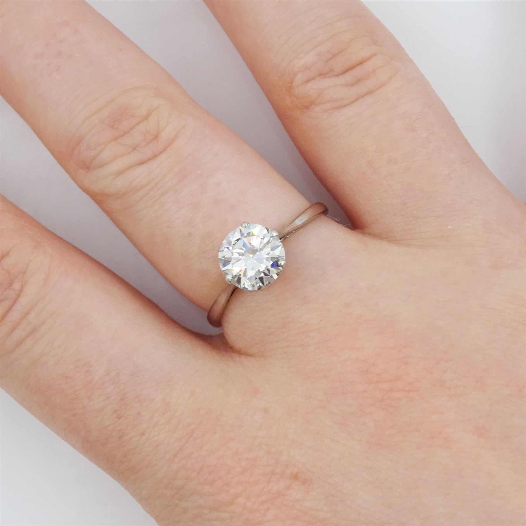 Platinum single stone transitional cut diamond ring, diamond approx 1.25 carat