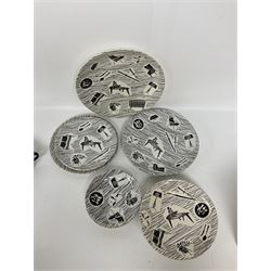 Ridgway Potteries Homemaker pattern tea and dinnerware, comprising four bowls, three side plates, two medium plates and one large plate, three saucers and teacup