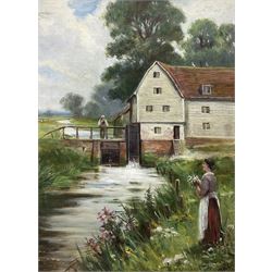 Joel Owen aka Francis E Jamieson (British 1895-1950): Mill at Sonning on the River Thames, oil on panel signed and dated 1927, titled verso 38cm x 28cm