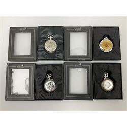 Franklin Mint Bald Eagle pocket watch cased and a collection of twenty-four The Heritage Collection pocket watches, boxed an one other pocket watch (26)