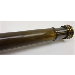  Brass and leather three-draw Telescope by J H Steward Ltd, London, inscribed 