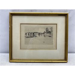 After James Abbott McNeill Whistler (American 1834-1903): 'Chelsea', etching pub. Virtue & Co, London 13cm x 20cm