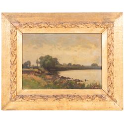 Sidney Valentine Gardner (Staithes Group 1869-1957): Lake and Forest Landscapes, two oils on panel signed 24cm x 33cm (2)