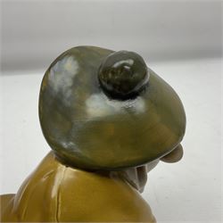 Royal Doulton figure Royal Doulton bulldog figure, modelled in a Tam O'Shanter hat, khaki glazed, with printed mark beneath, H19cm 