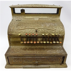  National Cash Register Co. till in Tiffany Art Nouveau style cast metal case, C1912, H39cm x W44cm  