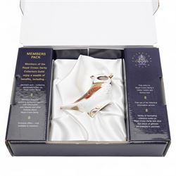 Four Royal Crown Derby paperweights, comprising crested Tit with original box and gold stopper, Robin with silver stopper, Blue Tit with gold stopper, and Jenny Wren (4)