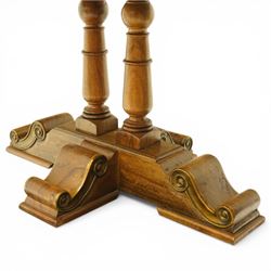 Baker Furniture - 'Baluster' range mango wood hall table, with three frieze drawers with hooped pulls, raised on a quatriform base