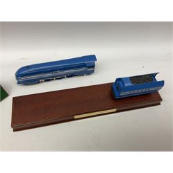 Lilliput Lane models to include 'Age of Steam' locomotives, comprising 'Coronation', 'Royal Sovereign', 'Mallard' and 'Flying Scotsman', together with limited edition 'Dawn of Steam' figure, all boxed, with various deeds, and further Lilliput Lane booklets and leaflets etc