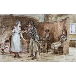 Frank Dadd (British 1851-1929): 'A Friend in Need', watercolour signed and dated 1923, titled on the mount 10cm x 15.5cm