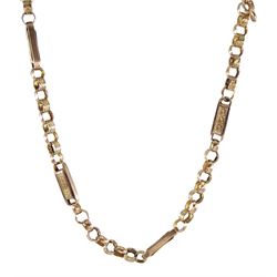 Victorian rose gold fancy link chain necklace, with spring clasp