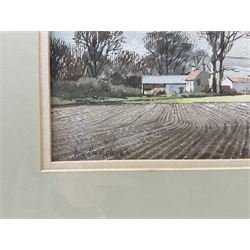 Don Micklethwaite (British 1936-): Farmstead near Scarborough, watercolour signed 27cm x 37cm 