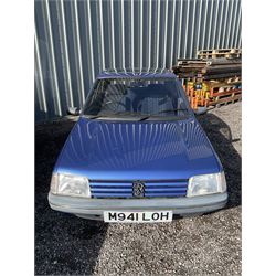 M941 LOH - Peugeot 205 1.6L injection Mardi Gras, five door hatchback, 36,000 miles, blue, V5 present, 2 x keys, runner

Alternative buyers premium of 10% + VAT applies. - THIS LOT IS TO BE COLLECTED BY APPOINTMENT FROM DUGGLEBY STORAGE, GREAT HILL, EASTFIELD, SCARBOROUGH, YO11 3TX