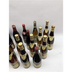 Mixed alcohol including Castelu Cabernet 1991er Edelreifles CMI Rumanien 0.75l, 11.5%vol, Pieroth 1983 Gocklinger Herrlich Kabinett 70cls etc, various contents and proofs, 29 bottles