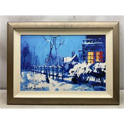 Rolf Harris (Australian 1930-): 'Mending the Nets' 'Mont Sainte Victoire - Homage to Cezanne' and 'Christmas Eve in the Snow', three limited edition giclee prints signed and numbered 53/295, 206/295 and 145/196, max 44cm x 60cm (3)
