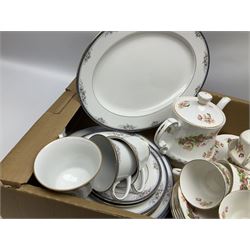 Queen's tea service for six decorated in the 'Woman and Home' pattern, together with a quantity of Noritake Legendary Willem tea and dinner wares in one box