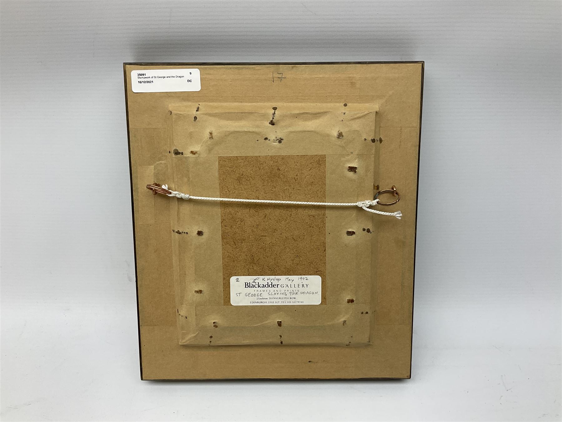 Stumpwork Embroidery of St George Slaying the Dragon 15cm x 13cm