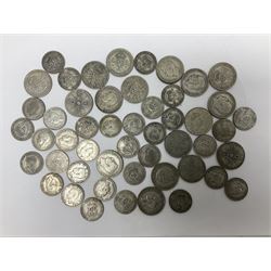 Approximately 370 grams of Great British pre-1947 shillings and florins