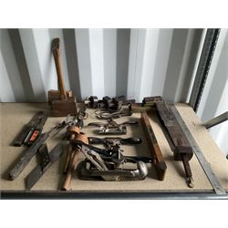 Selection of woodworking tools such as Stanley Victor No 20 compass plane, E.Preston & Sons spirit level, spokeshaves, carpenters squares and other - THIS LOT IS TO BE COLLECTED BY APPOINTMENT FROM DUGGLEBY STORAGE, GREAT HILL, EASTFIELD, SCARBOROUGH, YO11 3TX