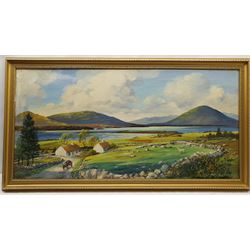 Alan Bengall Charlton (British 1913-1981): 'Lough Conn and Mount Nephin County Mayo' Ireland, oil on canvas signed, titled and dated 1970 verso 49cm x 100cm
