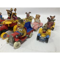 Corgi - ten unboxed and playworn TV/Film related die-cast models including three Popeye Paddle Wagons; Dick Dastardly; Magic Roundabout; Muppets; Batman Penguinmobile; and Basil Brush (10)
