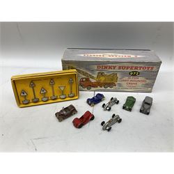 Dinky - Supertoys 20-Ton Lorry mounted Crane 'Coles' No.972; boxed; French made Miniature Road Sign Set No.41; boxed; and seven unboxed small die-cast models (9)