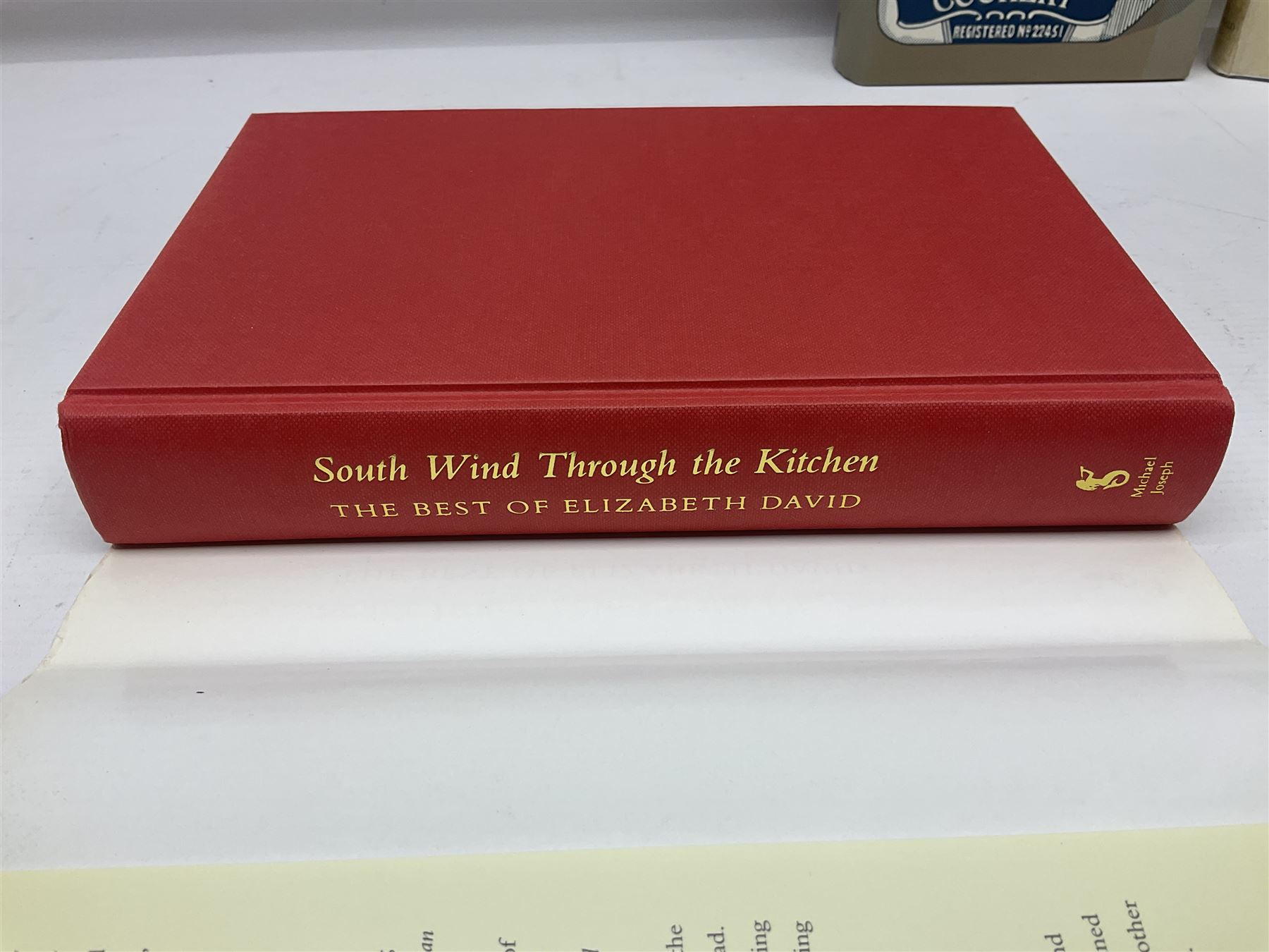 Three books of cookery interest by Elizabeth David comprising 'Italian Food', 'English Bread and Yeast Cookery' and 'South Wind Through the Kitchen'