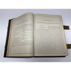 Large leather bound illustrated Holy Bible 'Brown's Self-Interpreting Family Bible, containing the old & new testaments' by the late Rev. John Brown