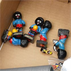 Collection of Swarovski figures, including Grapes brooch, dog, nativity scene etc, and approximately 13 Golly figures