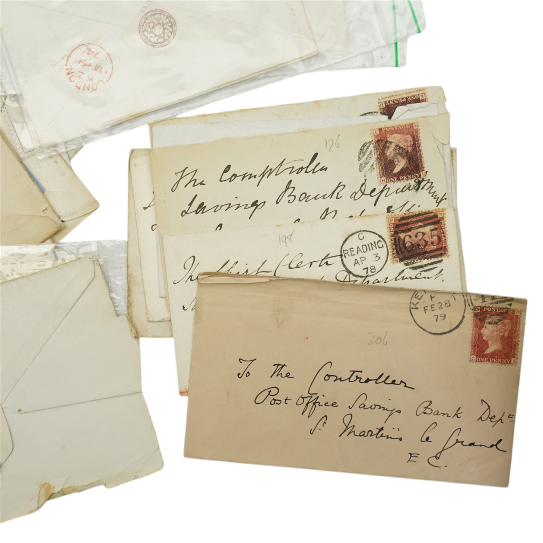 Postal History including, pre-stamp items, Queen Victoria imperf and perf penny reds on covers or entires, mourning covers etc