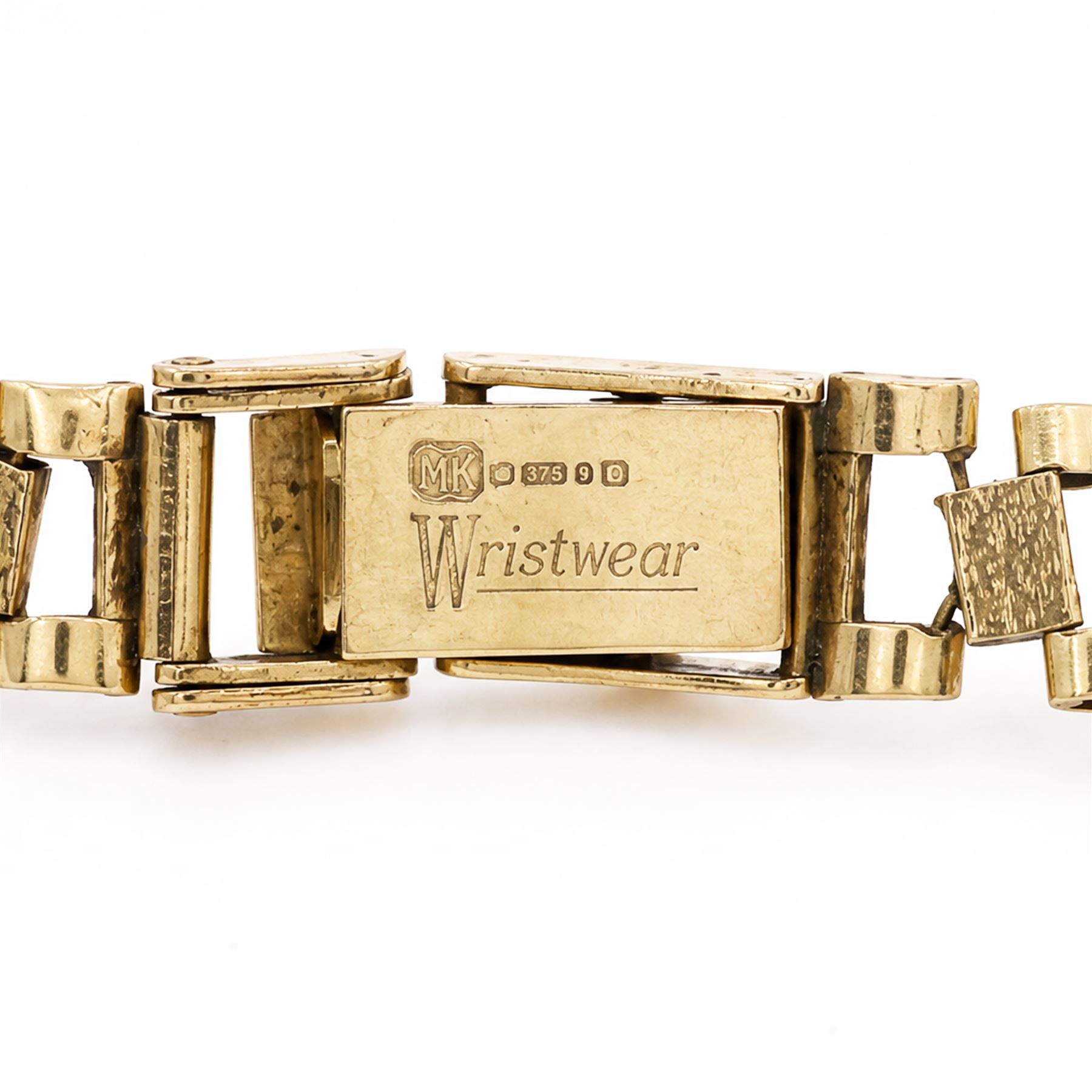 Omega ladies gold-plated manual wind wristwatch, gilt dial with baton hour markers, on 9ct gold bracelet, London 1976