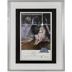Four Cards Inc Star Wars The Movie Poster Collection prints, comprising Episode I Attack of the Clones, A New Hope, Return of the Jedi and The Empire Strikes Back, all framed, H37cm, together with a Rye by Post The History of Star Wars Original Filmcell collection, with certificate of authenticity verso