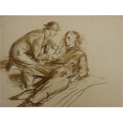  Collection of World War II Civil Defence/Ambulance/ARP Portraits, pencil sketches by Hubert Arthur Finney (British 1905-1991) mostly signed some dated 56cm x 39cm unframed (5)  
