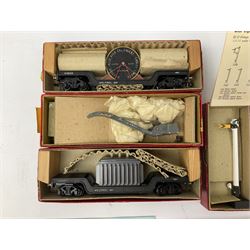 Trix Twin railway - two Weltrol wagons Nos.679 & 680 with factory packaging; Crane on Base No.715; and five various signals (three with instructions); all boxed (8)