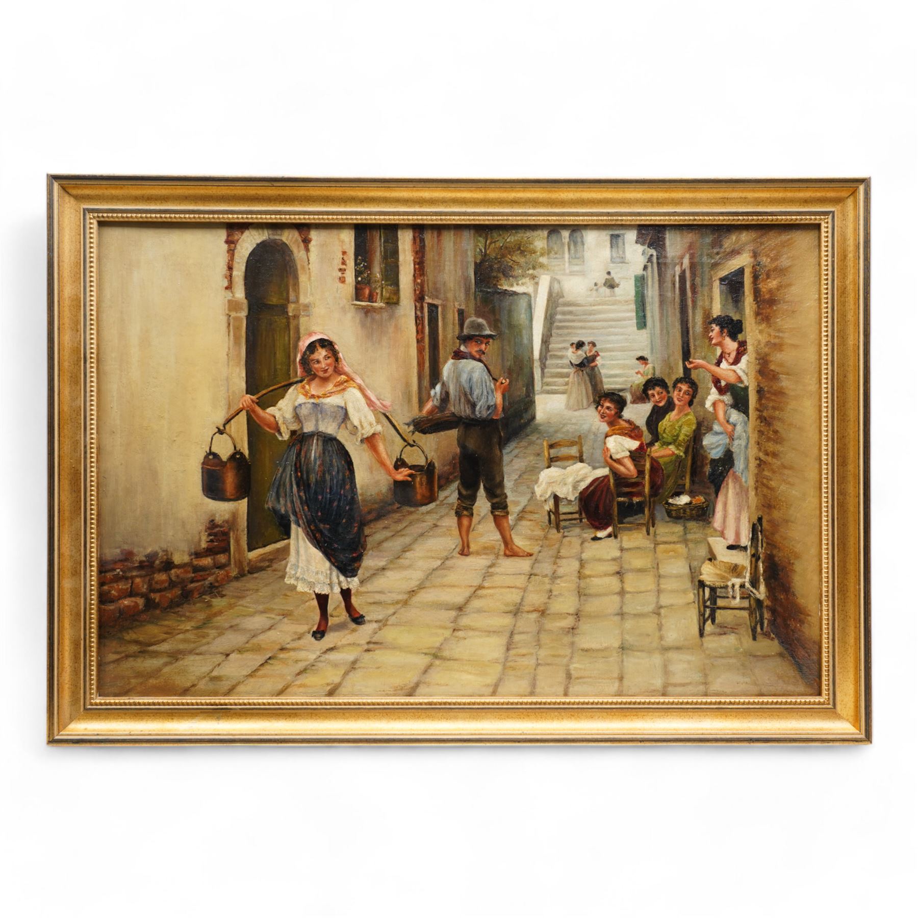 After Eugene de Blaas (Austrian 1843-1931): The Flirtatious Maid, oil on canvas unsigned 50cm x 76cm