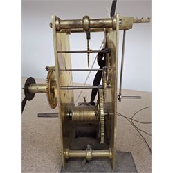 Two skeleton clock movements, tavern clock movement, and further clock movements, all for restoration 