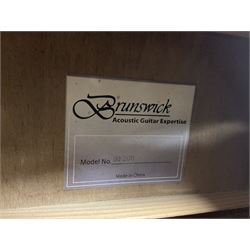 Rally five-string banjo with mahogany solid back L101cm in soft carrying case; and Brunswick Model BF200 acoustic guitar L103cm; with small quantity of instructional DVDs and booklets