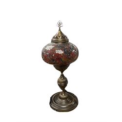 Mosaic crackle glaze globe lamp, H54cm
